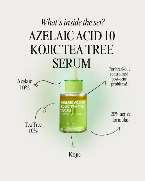 Purito Seoul Azelaic Acid 10 Kojic Tea Tree Serum – Pattanások Elleni Szérum 30ml - Image 3