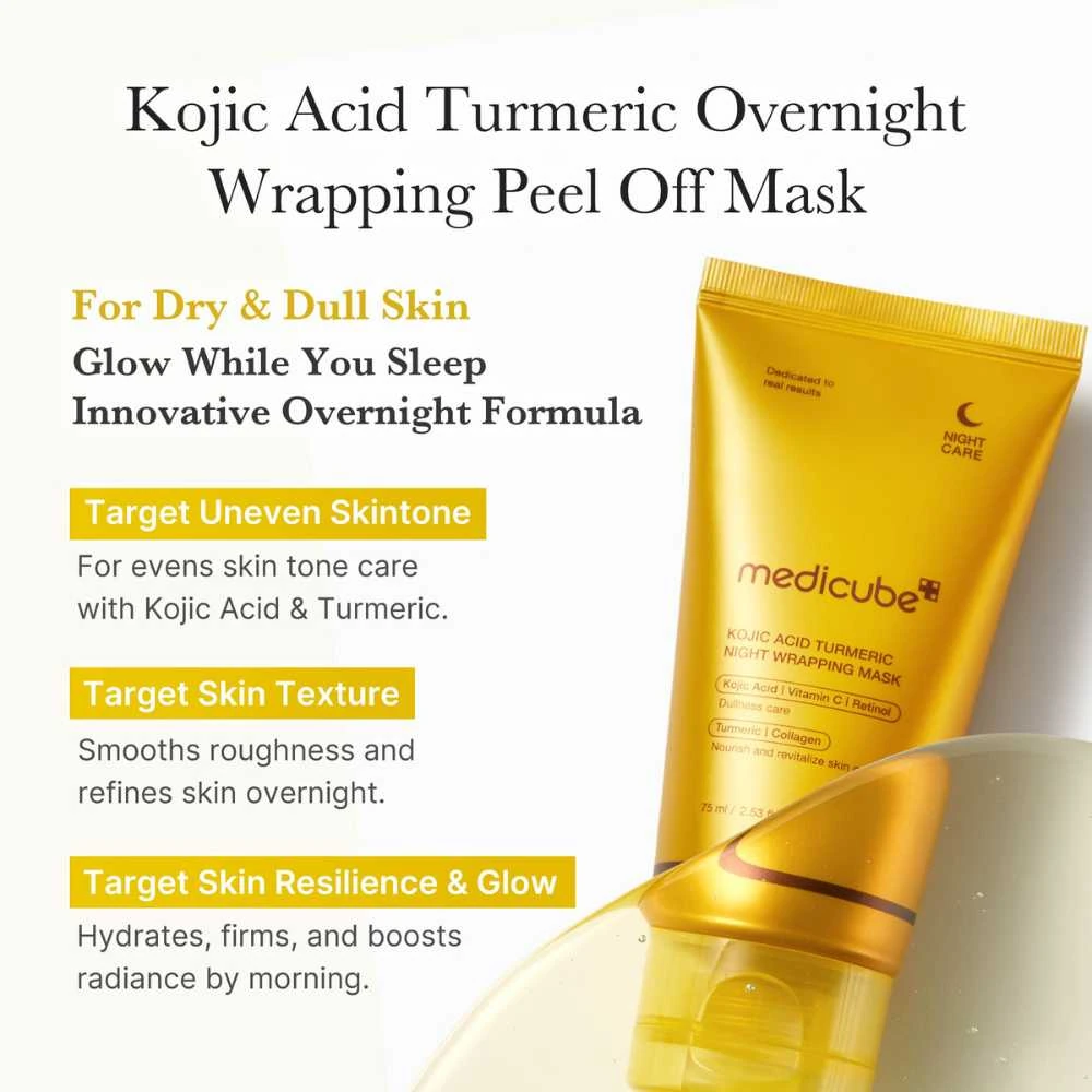 Medicube – Kojic Acid Turmeric Night Wrapping Mask – 75ml - Image 4