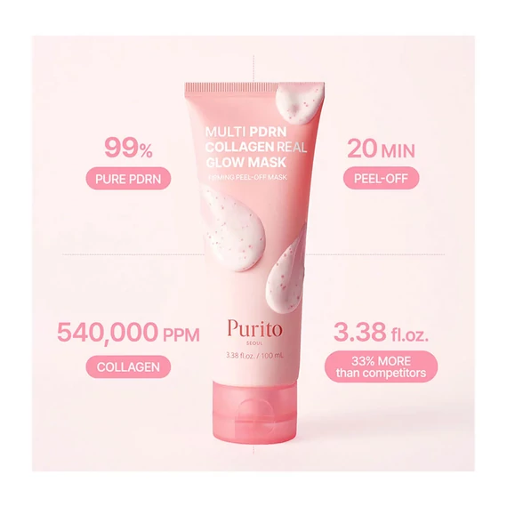Purito Seoul Multi PDRN Collagen Real Glow Mask – Regeneráló Filmmaszk 100ml - Image 3