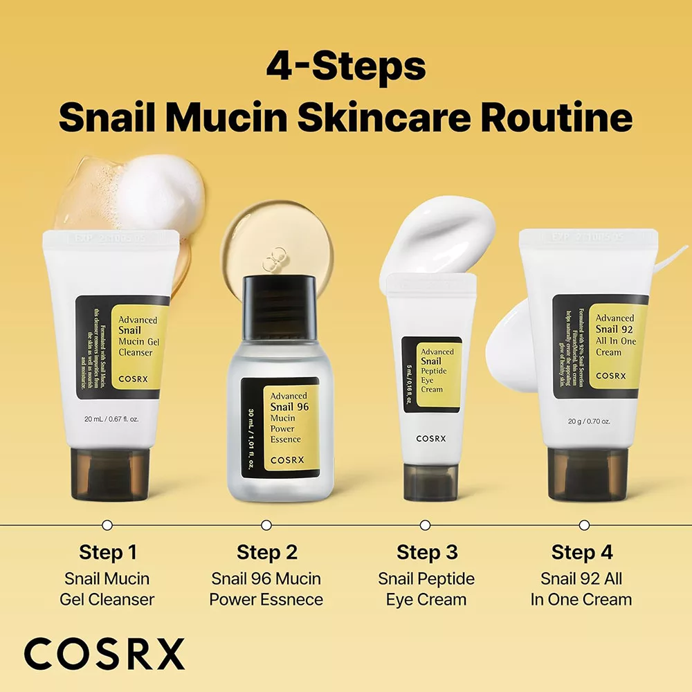 COSRX - All About Snail Kit - 4 lépéses csiganyál arcápolási rutin - 1db - Image 2